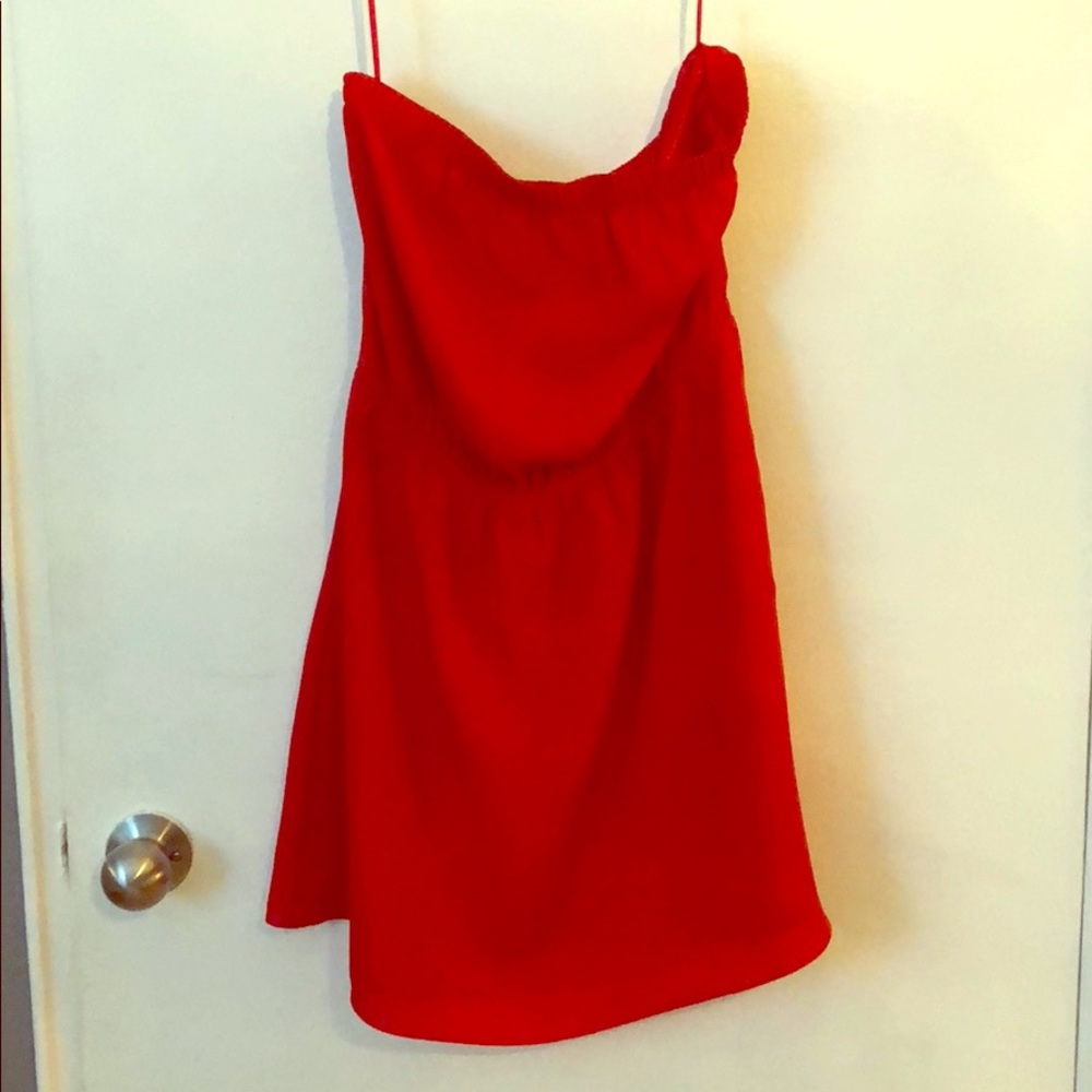 EXPRESS STRAPLESS RED MINI DRESS IN A SIZS XS